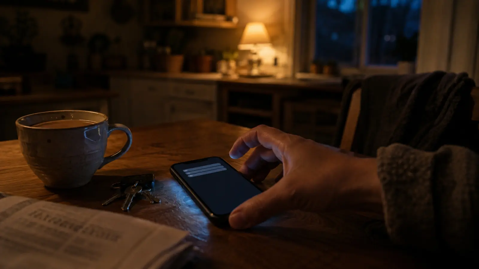 Antwort in der ersten Stunde: das Handy leuchtet abends mit einer Nachricht auf dem Küchentisch