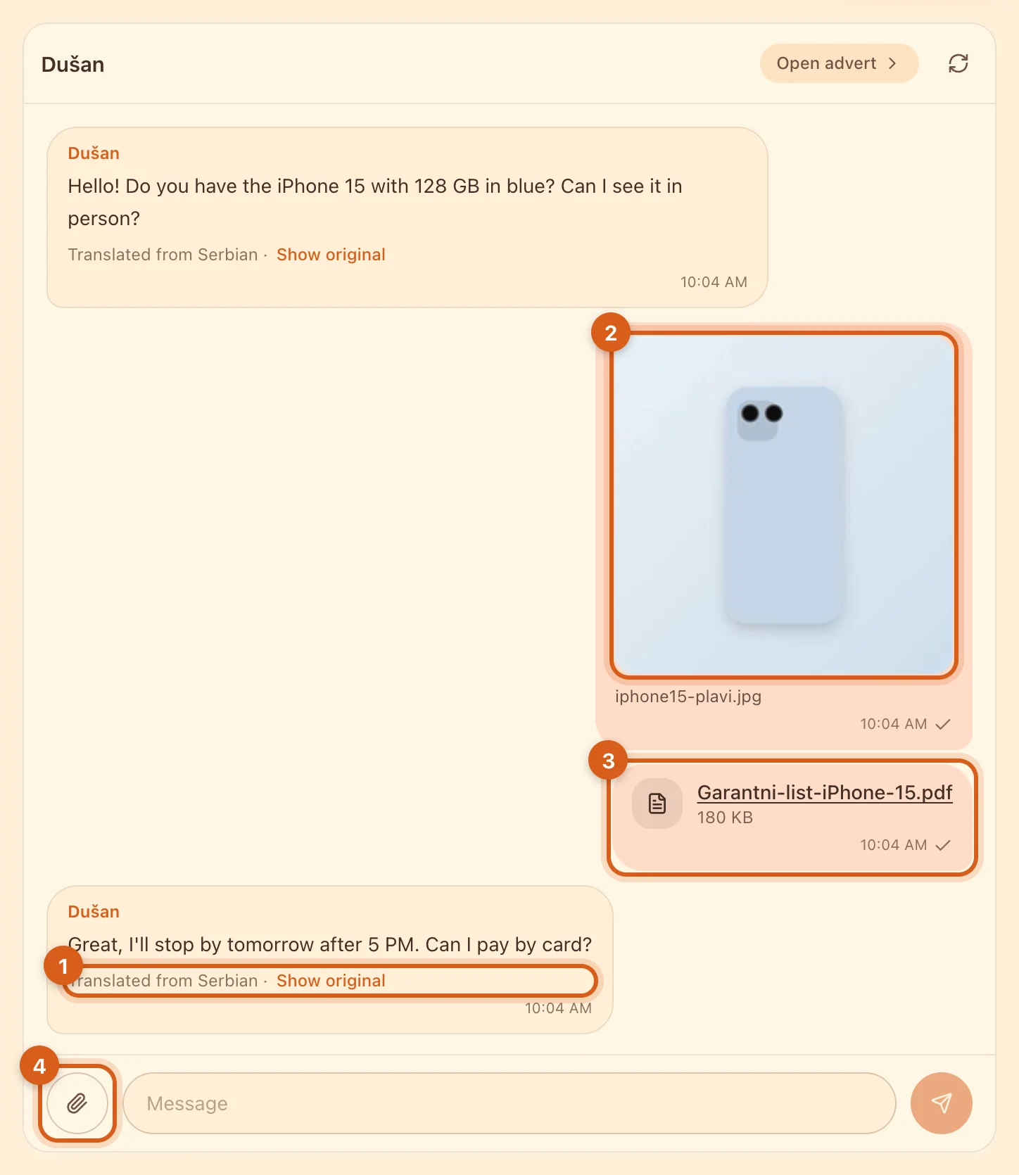 A conversation with a buyer
