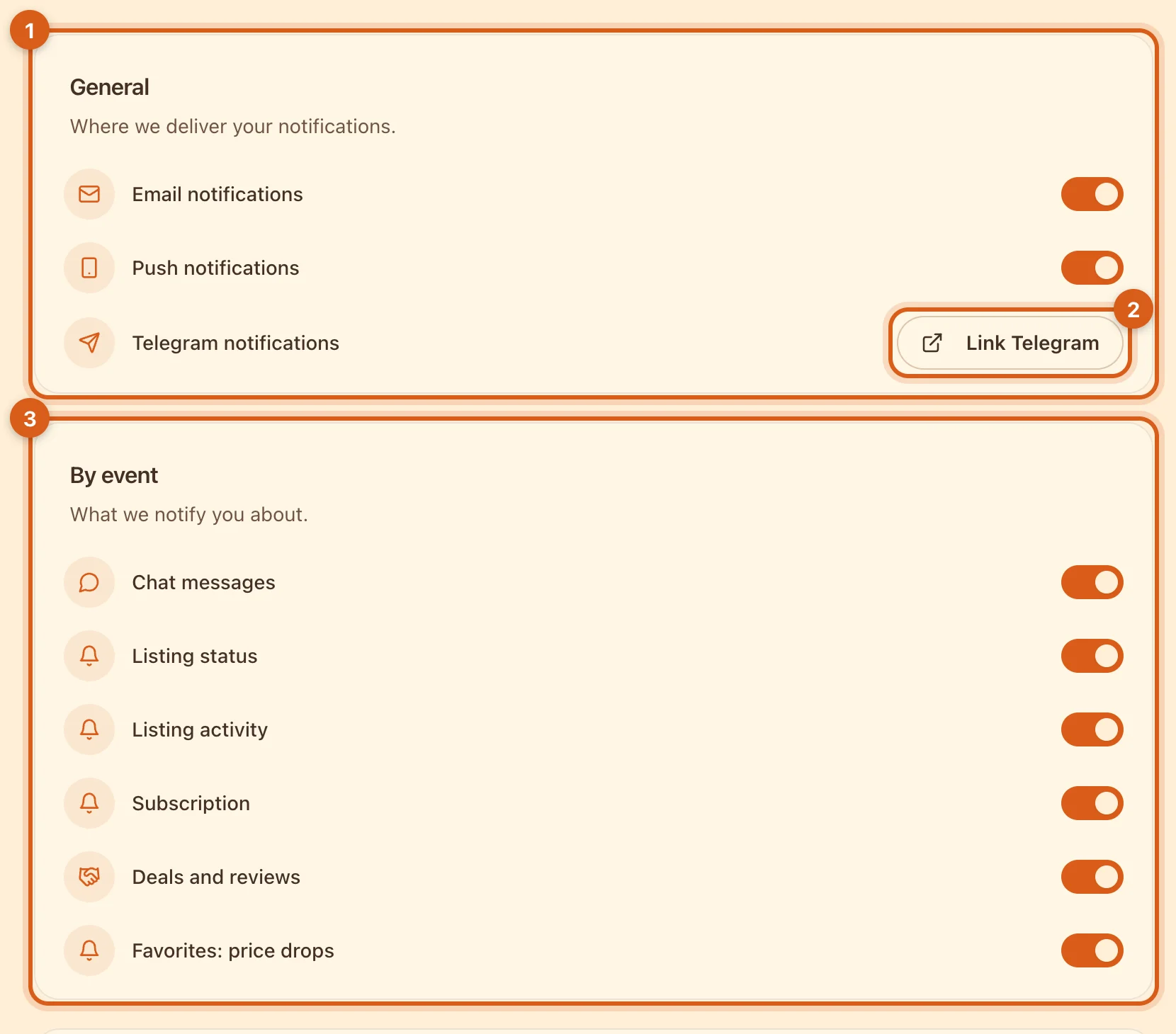 Notification settings